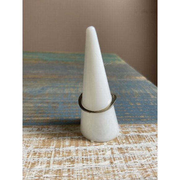 Dainty Silver tone Womens Pinky Ring Minimalist - Picture 2 of 3